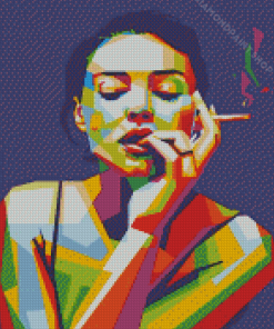 Smoking Woman Pop Art Diamond Paintings