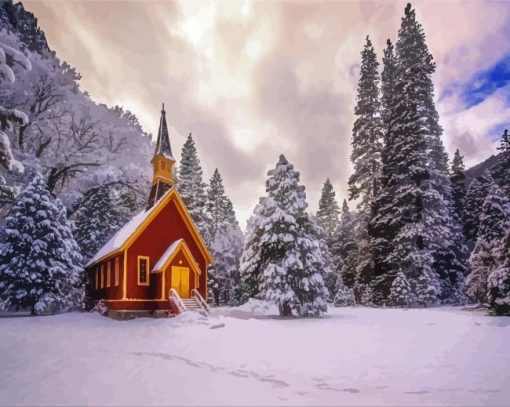 Snow Church Diamond Paintings