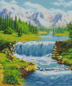 Water Streams Landscape Art Diamond Paintings