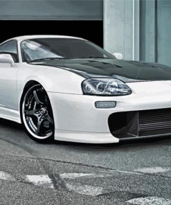 White Black Toyota Supra Mk4 Diamond Paintings