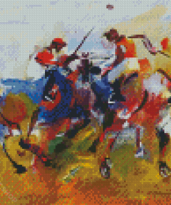 Abstract Polo Player Diamond Paintings