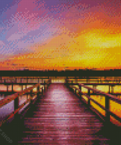 Aesthetic Docks With Sunset Diamond Paintings