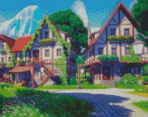 Aesthetic Fantasy Village Diamond Paintings