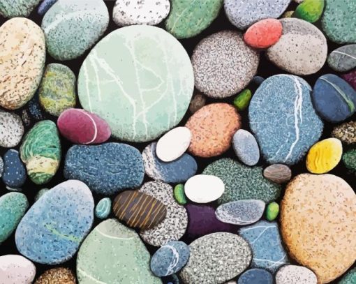 Aesthetic Beach Stones Diamond Paintings