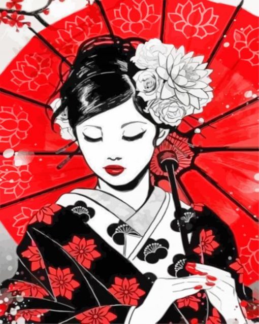 Beautiful Japanese Geisha Diamond Paintings