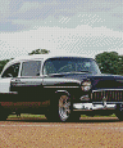 Black 1955 Chevrolet Car Diamond Paintings