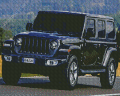 Black Jeep Wrangler Diamond Paintings