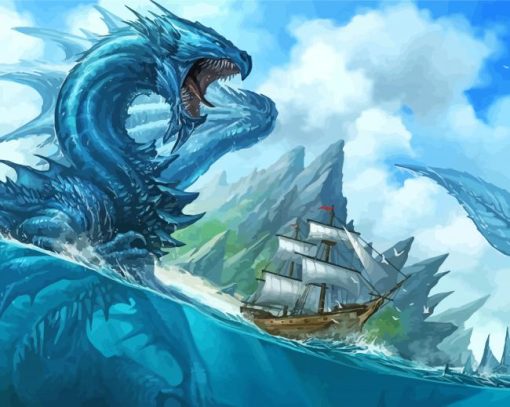 Blue Sea Monsters Diamond Paintings