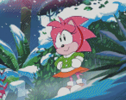 Cute Sonic Amy Rose Diamond Paintings