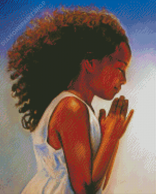 Cute Young Black Girl Diamond Paintings