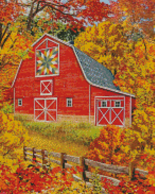 Fall Barn Art Diamond Paintings