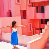 Follow Me To Pink Building Diamond Paintings