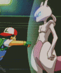 Mewtwo And Ash Diamond Paintings