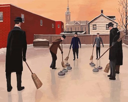 Playing Curling Art Diamond Paintings