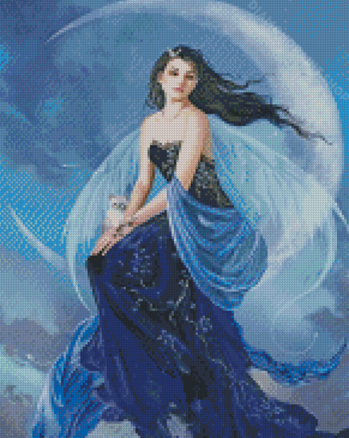 Pretty Fairy On The Moon Diamond Paintings