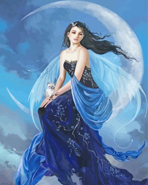 Pretty Fairy On The Moon Diamond Paintings