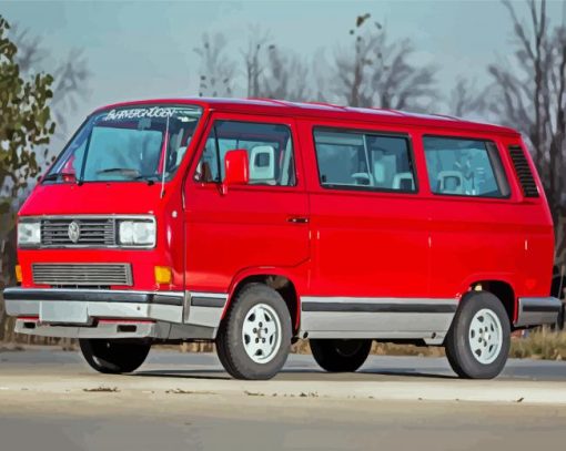 Red Vanagon Diamond Paintings