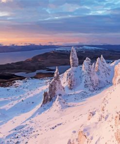 Snowy Old Man Of Storr Diamond Paintings