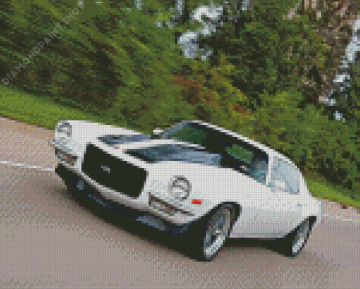 White 1972 Camaro Diamond Paintings