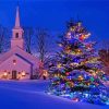 Christmas Church Tree Diamond Paintings