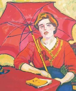 Girl In Red With A Parasol Max Pechstein Diamond Paintings