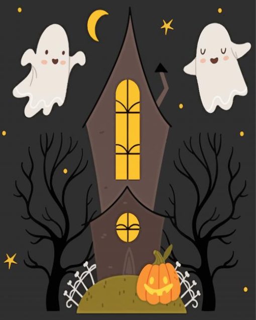 Goth Pumpkin House Diamond Paintings