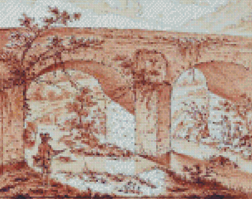 Hengelaar Bij Stenen Brug By Johann Georg Wille Diamond Paintings