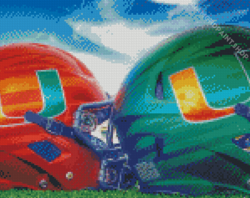 Miami Hurricanes Football Helmets Diamond Paintings