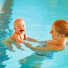 Mother With Baby Boy Swimming Diamond Paintings