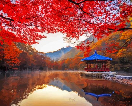 Naejangsan Mountain Autumn Asia Diamond Paintings