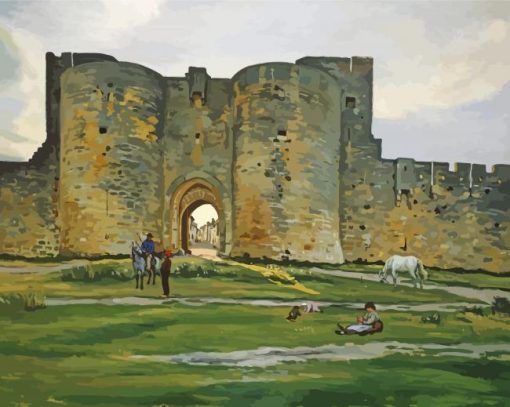 Porte De La Reine At Aigues Mortes By Frederic Bazille Diamond Paintings