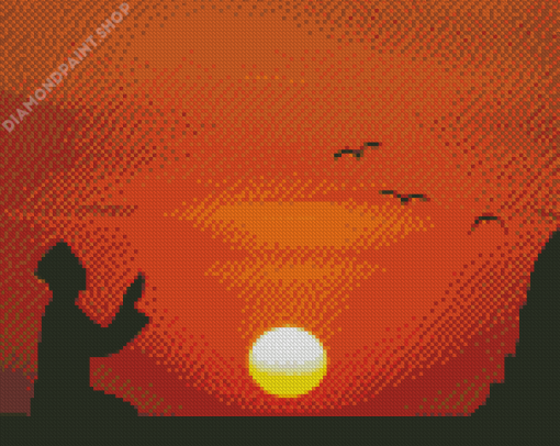 Praying Hand Silhouette Diamond Paintings