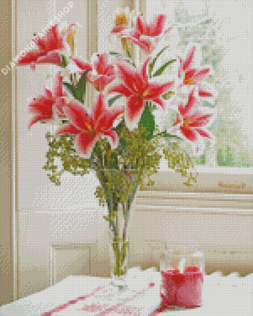 Stargazer Lily Vase Diamond Paintings