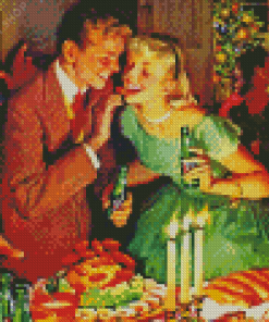 Vintage Christmas Dinner Party Diamond Paintings