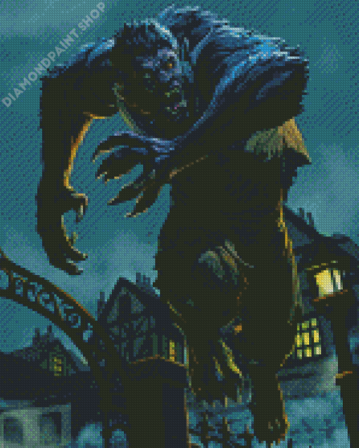 Wolfman Cartoon Illustration Diamond Paintings