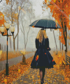 Aesthetic Autumn Lady Diamond Paintings