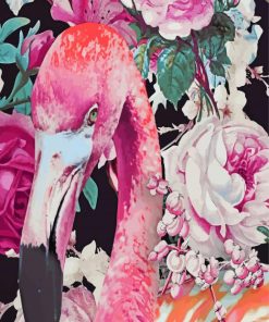 Close Up Flamingo With Rose Diamond Paintings