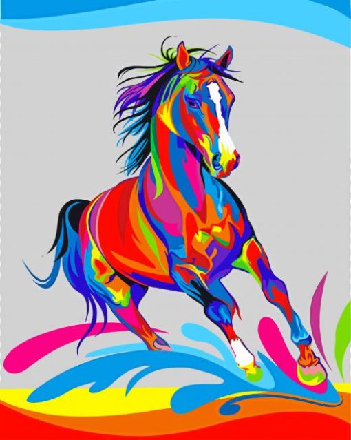 Colorful Tribal Horses Diamond Paintings