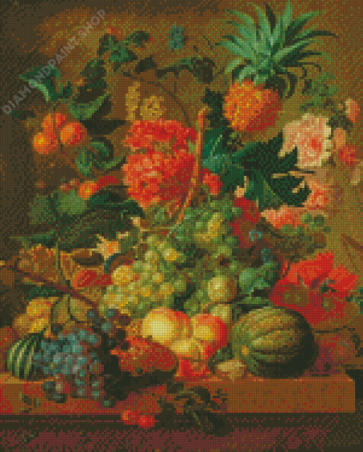 Fruit And Flowers By Paulus Theodorus Diamond Paintings