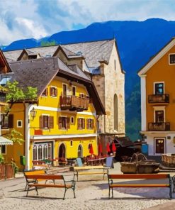 Hallstatt Market Square Diamond Paintings