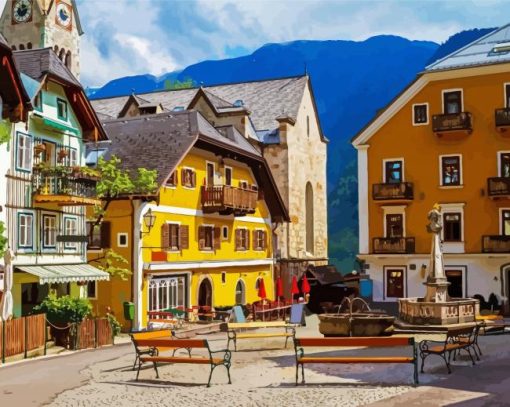 Hallstatt Market Square Diamond Paintings