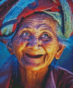 Happy Old Laughing Lady Diamond Paintings