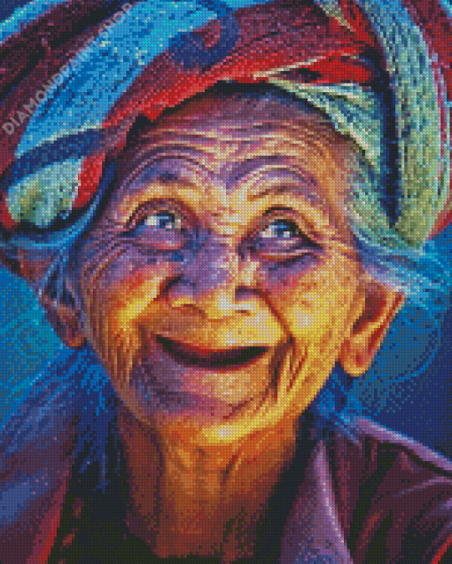 Happy Old Laughing Lady Diamond Paintings