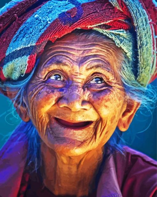 Happy Old Laughing Lady Diamond Paintings