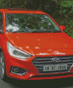 Orange Hyundai Verna Diamond Paintings