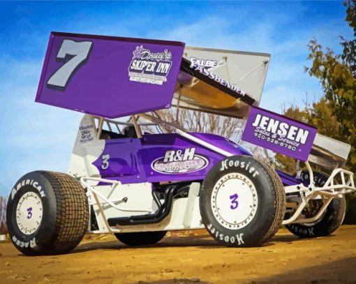 Purple Sprint Car Racing Diamond Paintings