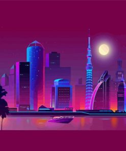 Purple City Diamond Paintings