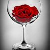 Red Rose In A Glass Diamond Paintings