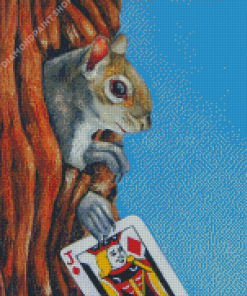 Squirrel Stole Jack Of Diamonds Card Diamond Paintings