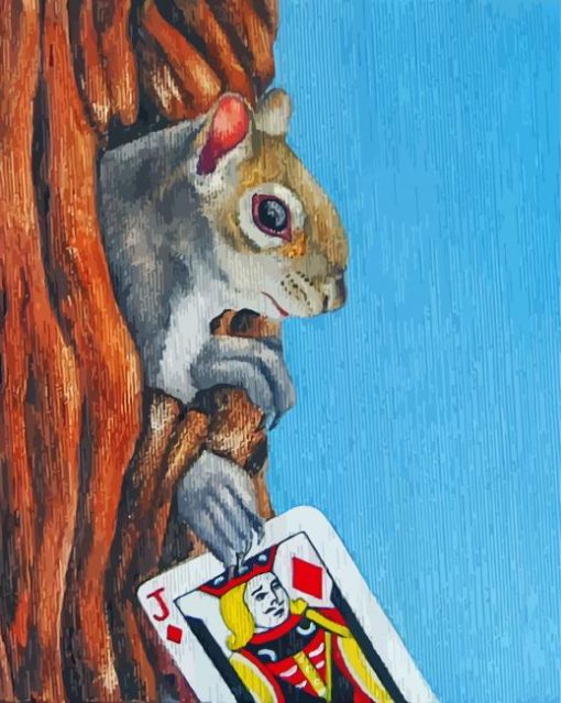 Squirrel Stole Jack Of Diamonds Card Diamond Paintings